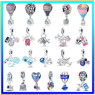 Bán nóng 925 sterling silver beads charm khinh khí cầu kết hợp máy bay cho pandora chính hãng vòng tay nữ tự làm đồ trang sức đính hôn quà tặng sinh nhật bạn gái