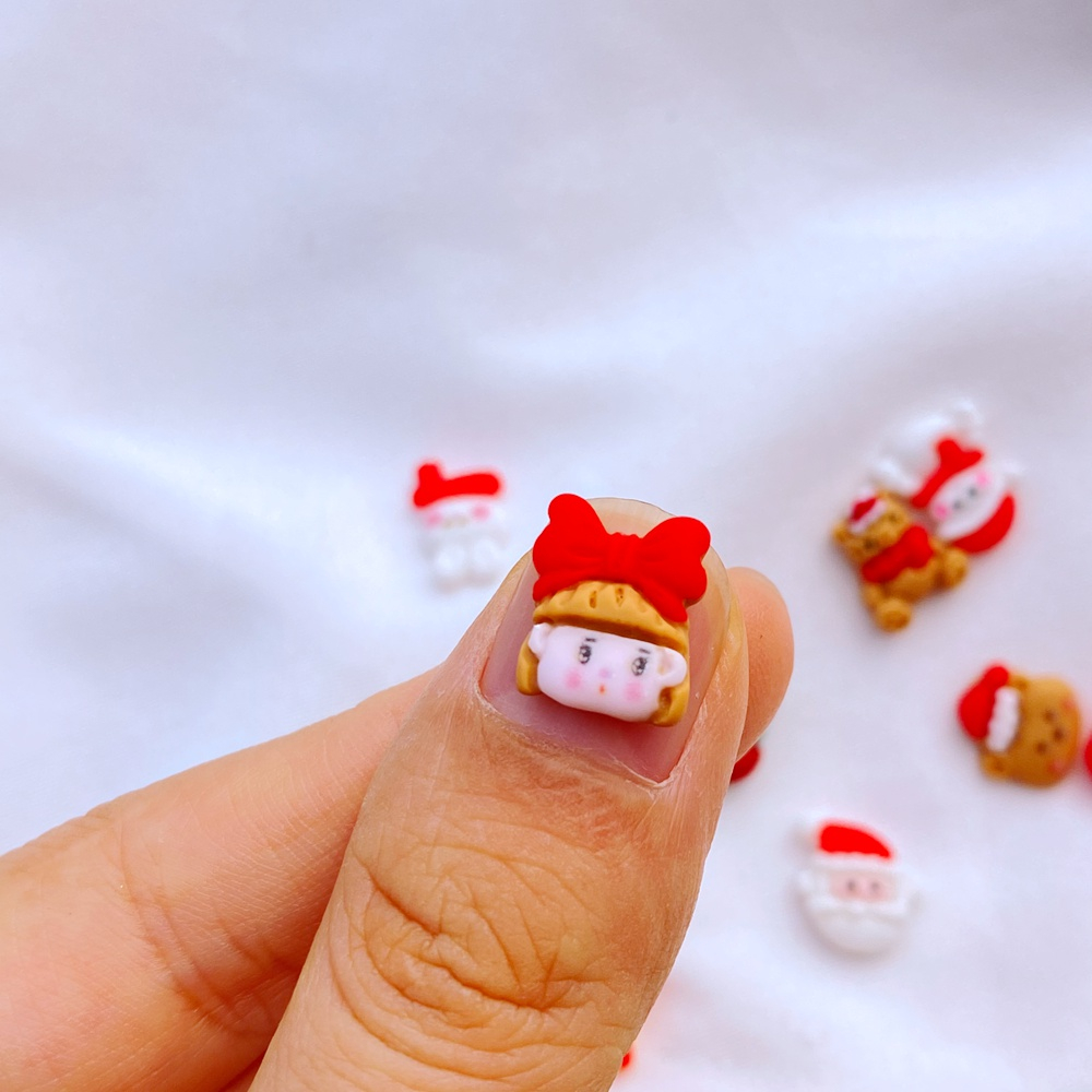 30 miếng mini làm móng tay dễ thương phim hoạt hình giáng sinh dòng nhựa trang trí thủ công mỹ nghệ trang trí nhà dress up phụ kiện làm móng