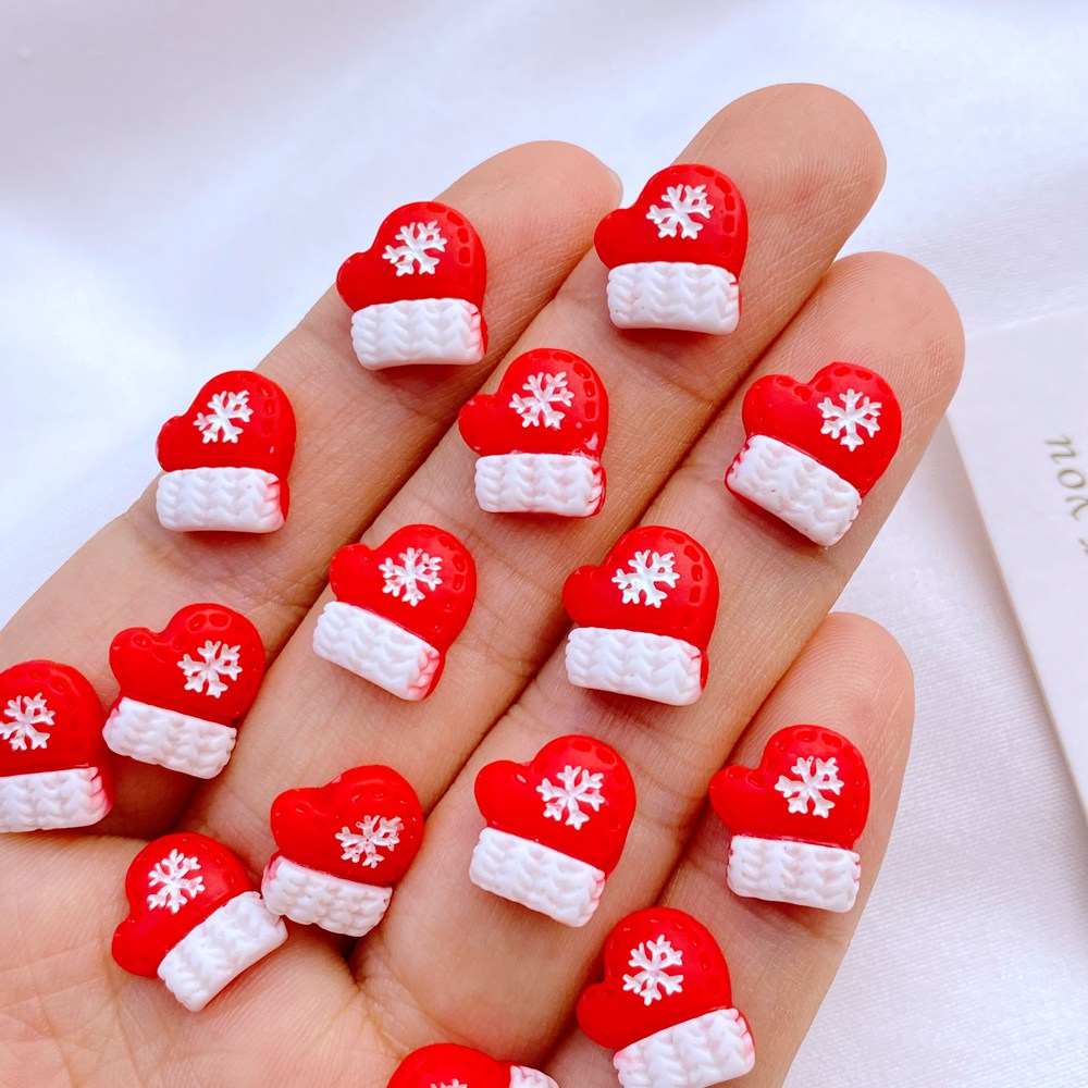 30 miếng mini làm móng tay dễ thương phim hoạt hình giáng sinh dòng nhựa trang trí thủ công mỹ nghệ trang trí nhà dress up phụ kiện làm móng