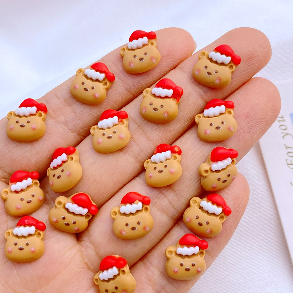30 miếng mini làm móng tay dễ thương phim hoạt hình giáng sinh dòng nhựa trang trí thủ công mỹ nghệ trang trí nhà dress up phụ kiện làm móng