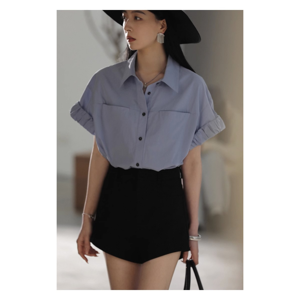 Honypove Áo Sơ Mi Cotton Tay Ngắn Dáng Rộng Thời Trang Mùa Hè Dành Cho Nữ