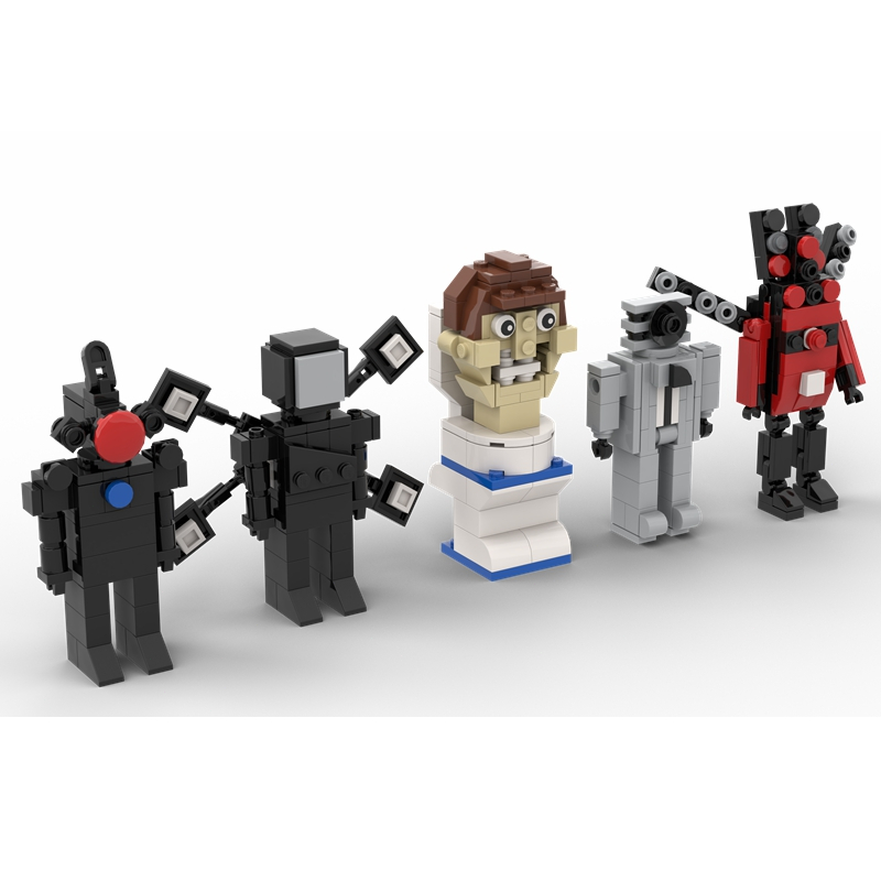 Bộ Đồ Chơi Lắp Ráp Mô Hình toilet 5 Trong 1 Bằng Titan Dành Cho Bé Trai Skibidi Toilet