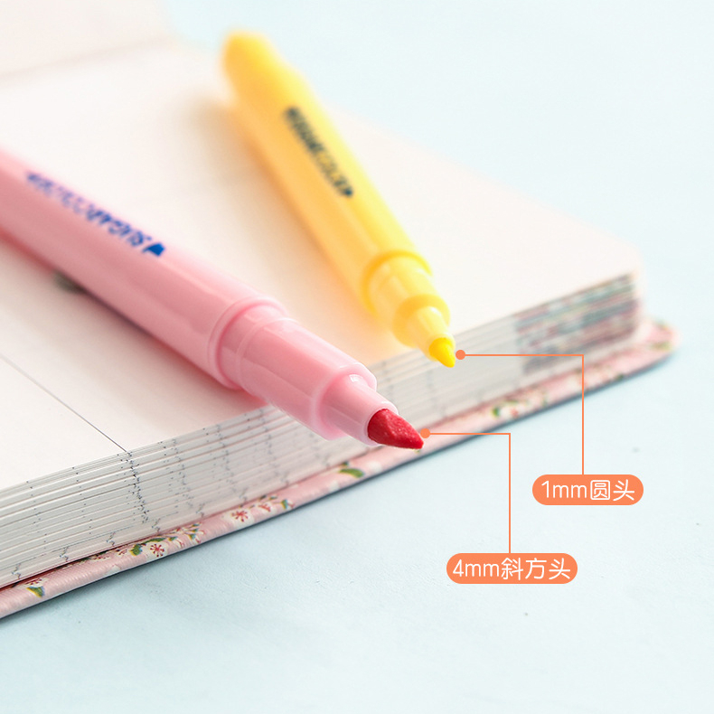 Set 6 Bút Đánh Dấu Hai Đầu Màu Sắc Xinh Xắn