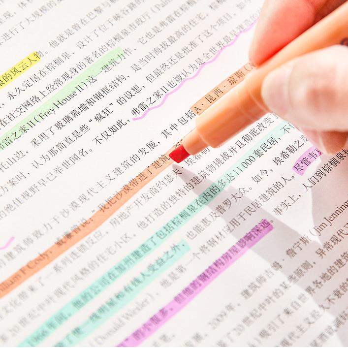 Set 6 Bút Đánh Dấu Hai Đầu Màu Sắc Xinh Xắn