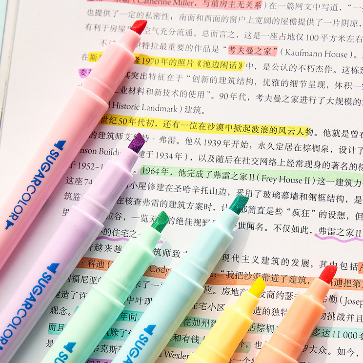 Set 6 Bút Đánh Dấu Hai Đầu Màu Sắc Xinh Xắn