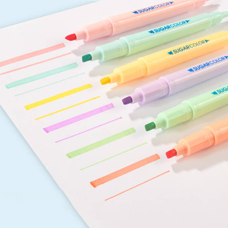 Set 6 Bút Đánh Dấu Hai Đầu Màu Sắc Xinh Xắn