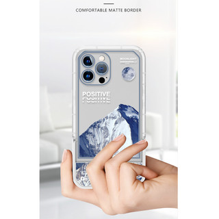 Iphon 11 12 13 14plus 14 pro 13 promax snow mountain hỗ trợ vô hình vỏ bảo vệ điện thoại di động