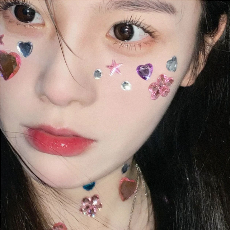 Miếng Dán Trang Trí Album / Xe Máy Bằng Acrylic Đính Đá Độc Đáo Xinh Xắn