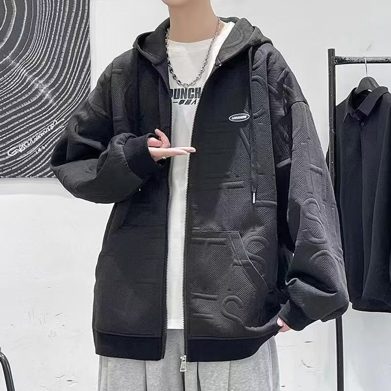 Áo Khoác Hoodie Cardigan Màu Trơn Có Nón Và Khóa Kéo In Chữ Waffle 3 Màu Thời Trang Hàn Quốc Cho Cặp Đôiáo khoác hoodie nam form rộng áo khoác hoodie cặp