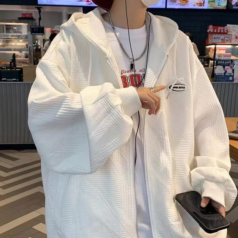 Áo Khoác Hoodie Cardigan Màu Trơn Có Nón Và Khóa Kéo In Chữ Waffle 3 Màu Thời Trang Hàn Quốc Cho Cặp Đôiáo khoác hoodie nam form rộng áo khoác hoodie cặp