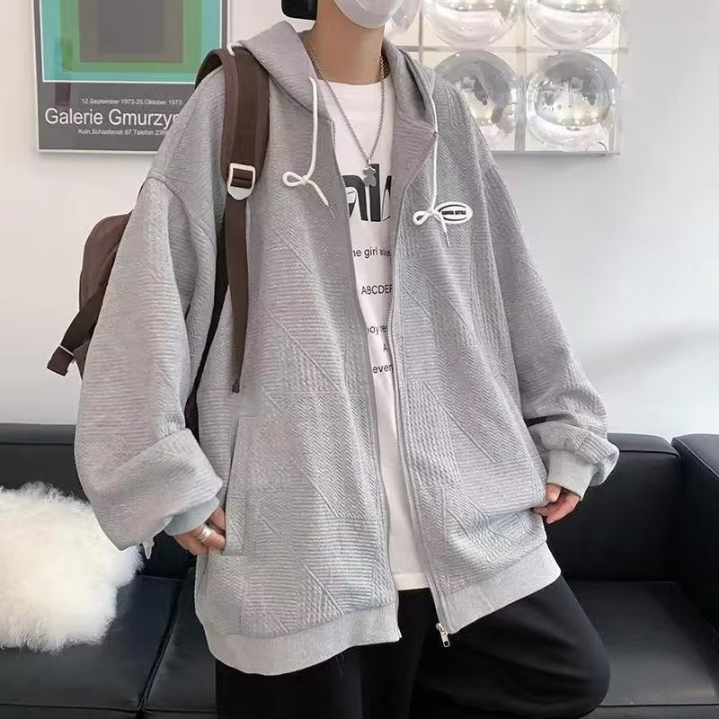 Áo Khoác Hoodie Cardigan Màu Trơn Có Nón Và Khóa Kéo In Chữ Waffle 3 Màu Thời Trang Hàn Quốc Cho Cặp Đôiáo khoác hoodie nam form rộng áo khoác hoodie cặp