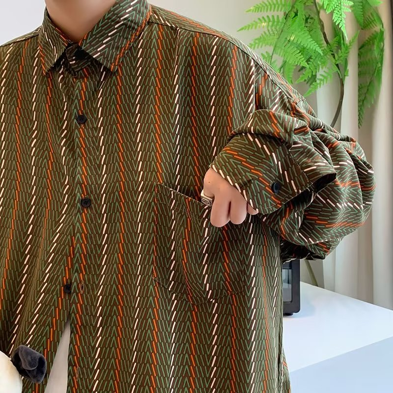 Áo Sơ Mi Nam Dài Tay Vải Flannel Họa Tiết Sọc Caro Phong Cách Retro áo sơ mi nữ form rộng  áo sơ mi caro nữ áo sơ mi hoạ tiết