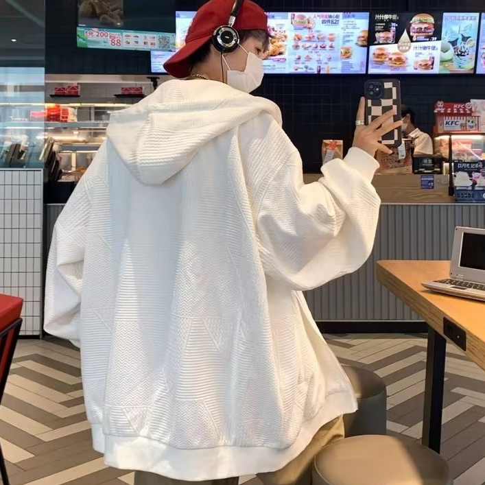 Áo Khoác Hoodie Cardigan Màu Trơn Có Nón Và Khóa Kéo In Chữ Waffle 3 Màu Thời Trang Hàn Quốc Cho Cặp Đôiáo khoác hoodie nam form rộng áo khoác hoodie cặp