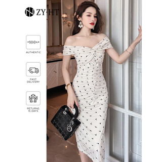 ZY·HT Đầm Cổ Bẻ Họa Tiết Chấm Bi Phong Cách Pháp Thời Trang Mùa Hè Mới 5920 Cho Nữ