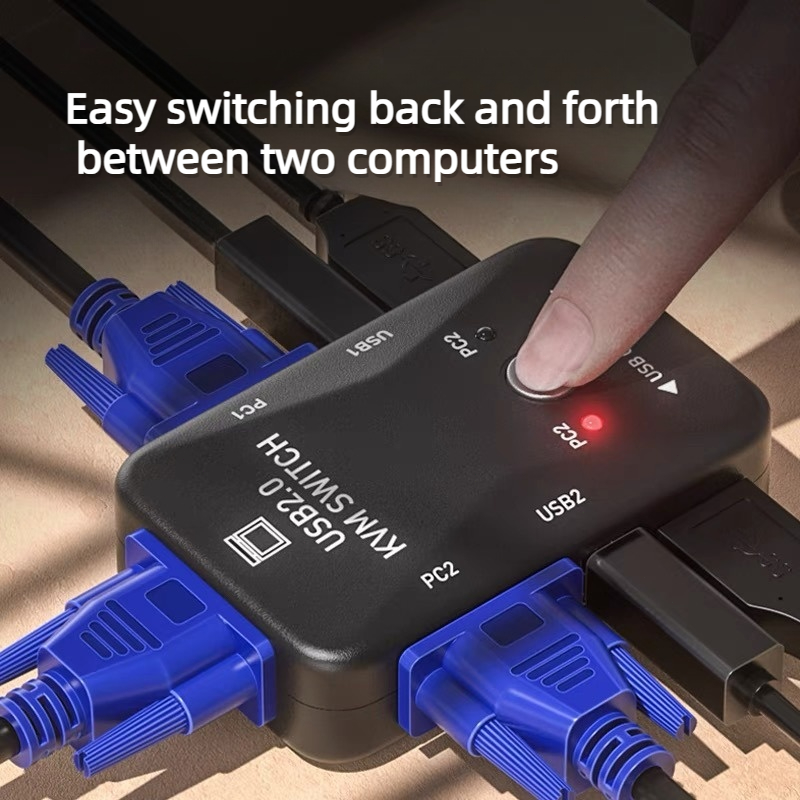 Đồ Chơi Nhân Vật Hoạt Hình VGA KVM | Bộ Chia VGA Sang VGA 1080P HD 2 Trong 1