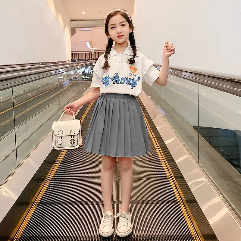 Chân Váy Xếp Ly Lưng Cao Màu Pastel Dễ Thương Chất Lượng Cao Thời Trang Hàn Quốc Cho Bé Gái