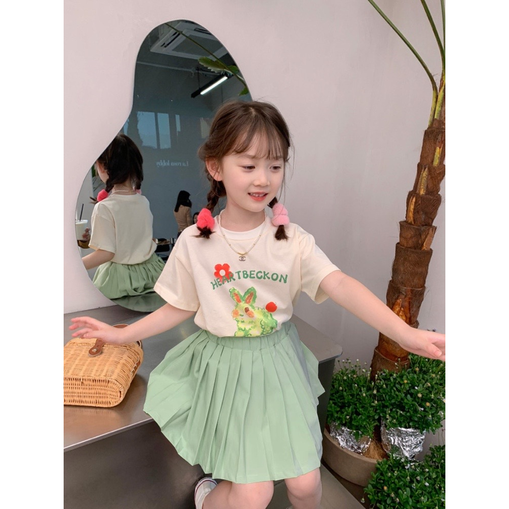 Chân Váy Xếp Ly Lưng Cao Màu Pastel Dễ Thương Chất Lượng Cao Thời Trang Hàn Quốc Cho Bé Gái