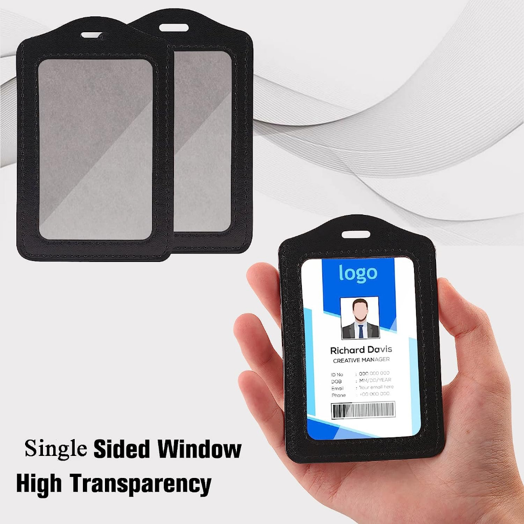 Móc Khóa Dây Rút Bằng Da Đựng Thẻ ID Dành Cho Học Sinh / Văn Phòng