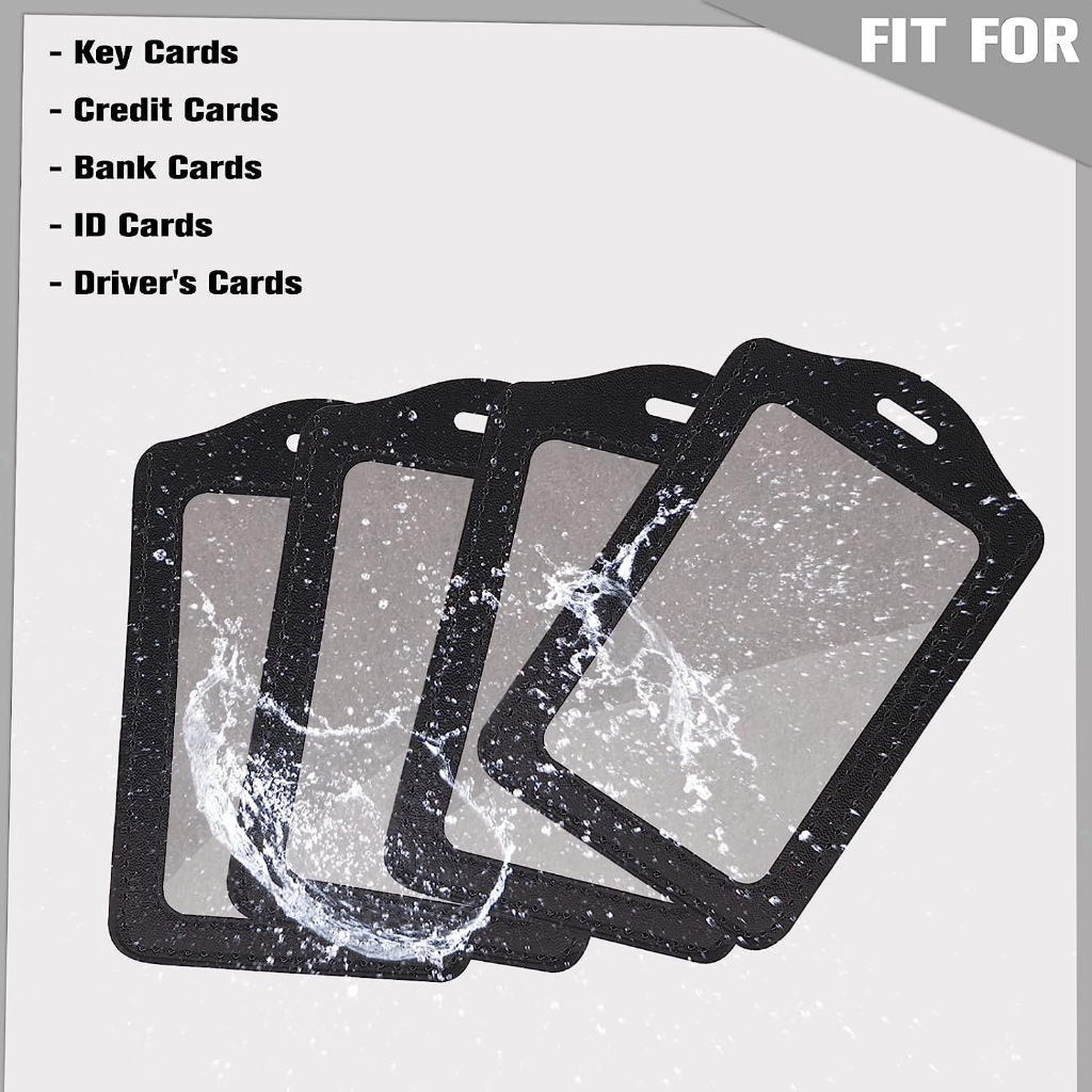 Móc Khóa Dây Rút Bằng Da Đựng Thẻ ID Dành Cho Học Sinh / Văn Phòng