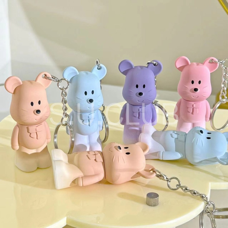 Son môi lì Mickey Móc chìa khóa Son lì Dễ thương Màu sắc Macaron Tiện lợi Chống nước Không lem ly Lâu trôi Phù hợp với mọi trang phục Son môi