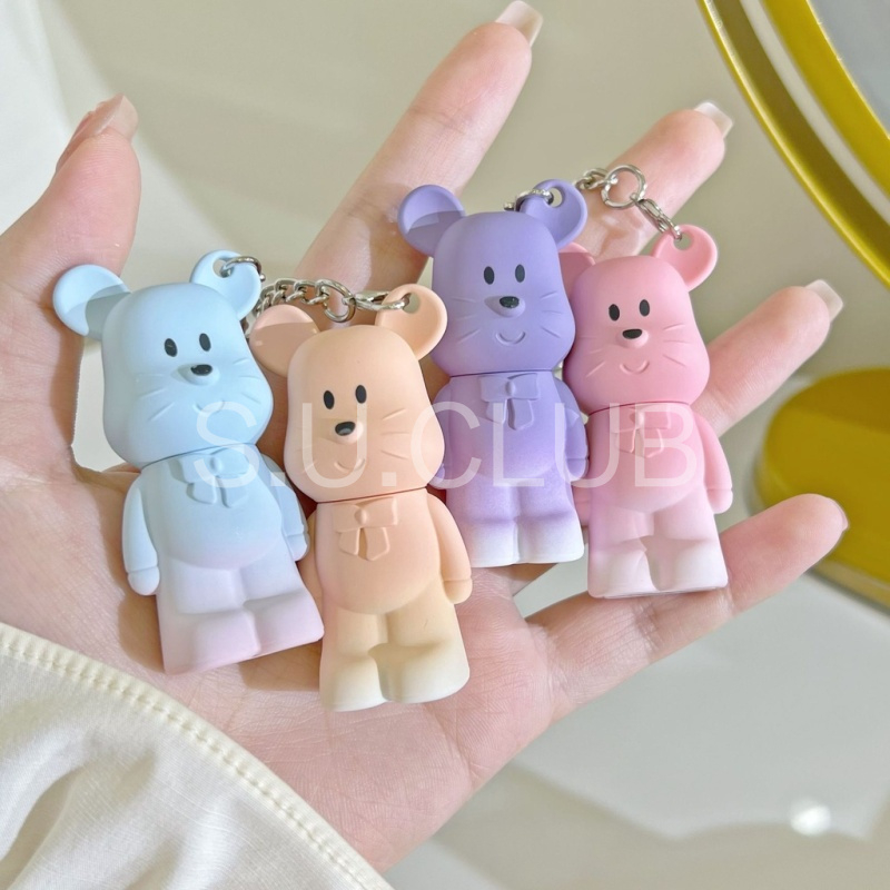 Son môi lì Mickey Móc chìa khóa Son lì Dễ thương Màu sắc Macaron Tiện lợi Chống nước Không lem ly Lâu trôi Phù hợp với mọi trang phục Son môi