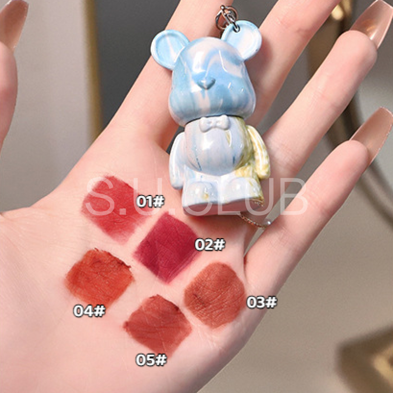 Son môi lì Mickey Móc chìa khóa Son lì Dễ thương Màu sắc Macaron Tiện lợi Chống nước Không lem ly Lâu trôi Phù hợp với mọi trang phục Son môi