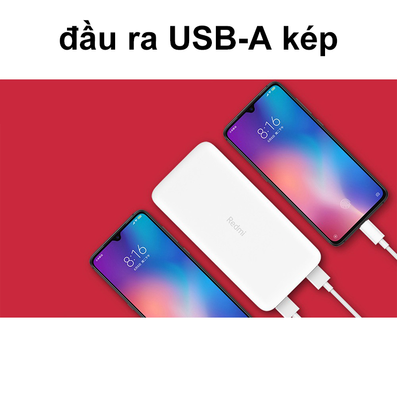 Sạc dự phòng không dây JAERSENT Xiaomi Red Mi 20000mAh 18W 20000 mAh PB200LZM thế hệ 3 bản sạc nhanh