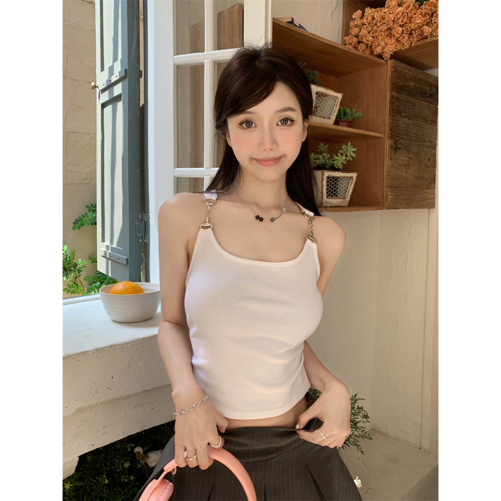 Áo tank top Hai Dây Màu Đen Quyến Rũ Với 6 Màu Tùy Chọn Cho Nữ