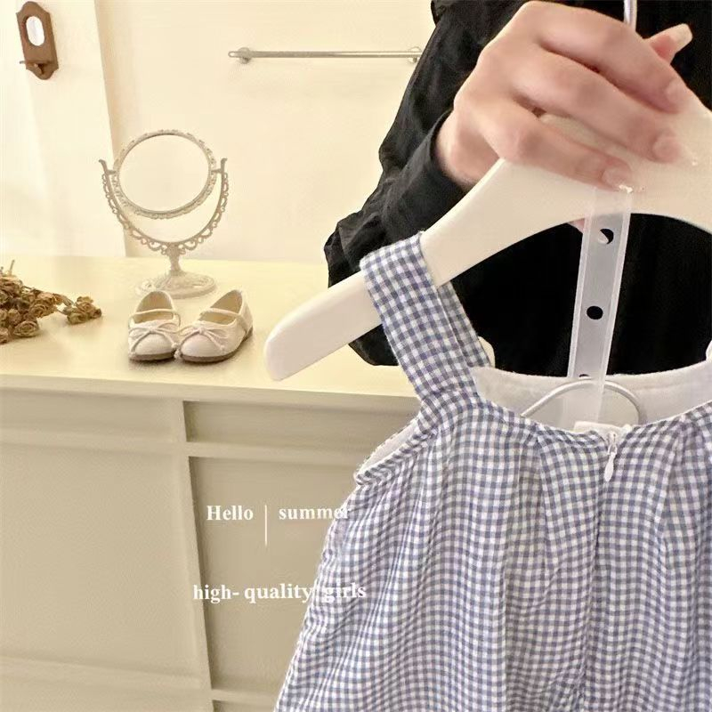 Đầm Sơ Mi Caro Phong Cách Hàn Quốc Dễ Thương Cho Bé Gái