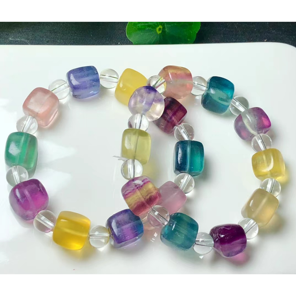 Vòng Đeo Tay Bằng Đá Fluorite Tự Nhiên Thời Trang Dễ Phối Đồ diy