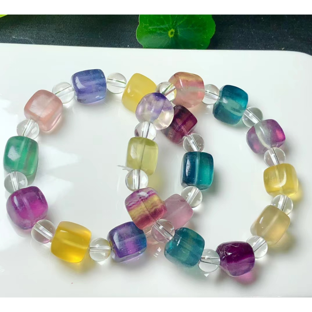 Vòng Đeo Tay Bằng Đá Fluorite Tự Nhiên Thời Trang Dễ Phối Đồ diy