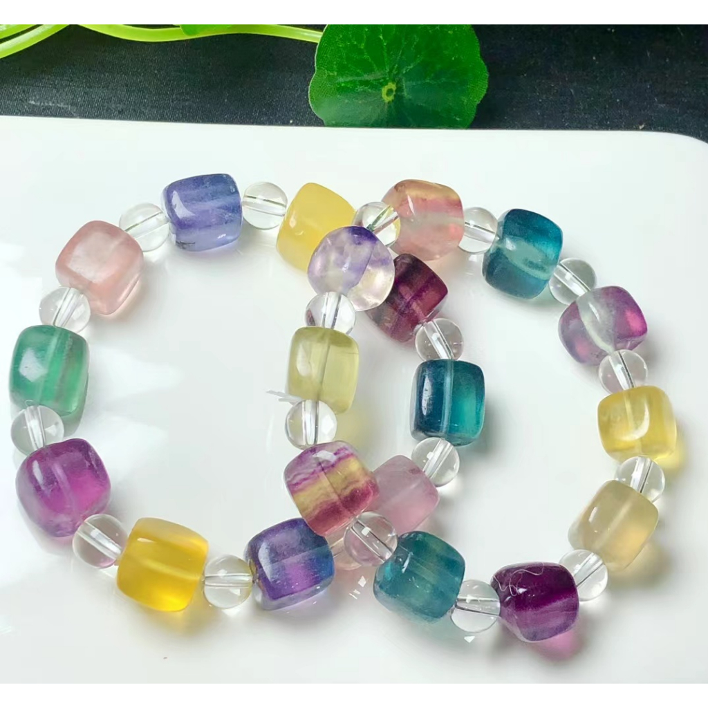 Vòng Đeo Tay Bằng Đá Fluorite Tự Nhiên Thời Trang Dễ Phối Đồ diy