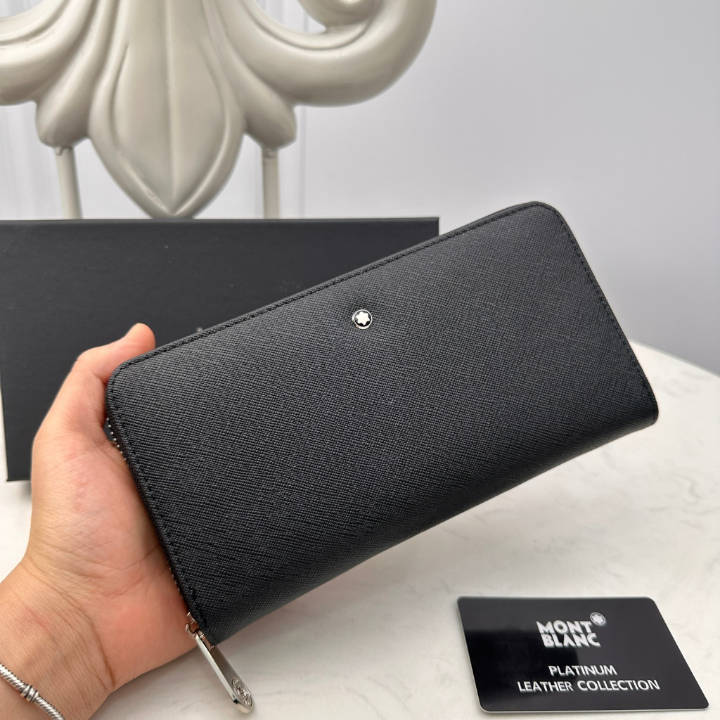 MONTBLANC Ví Da Cầm Tay Thời Trang Dành Cho Nam 6660106 Hộp Đựng Đồ Dùng Thiết Kế Độc Đáo Tiện Dụng