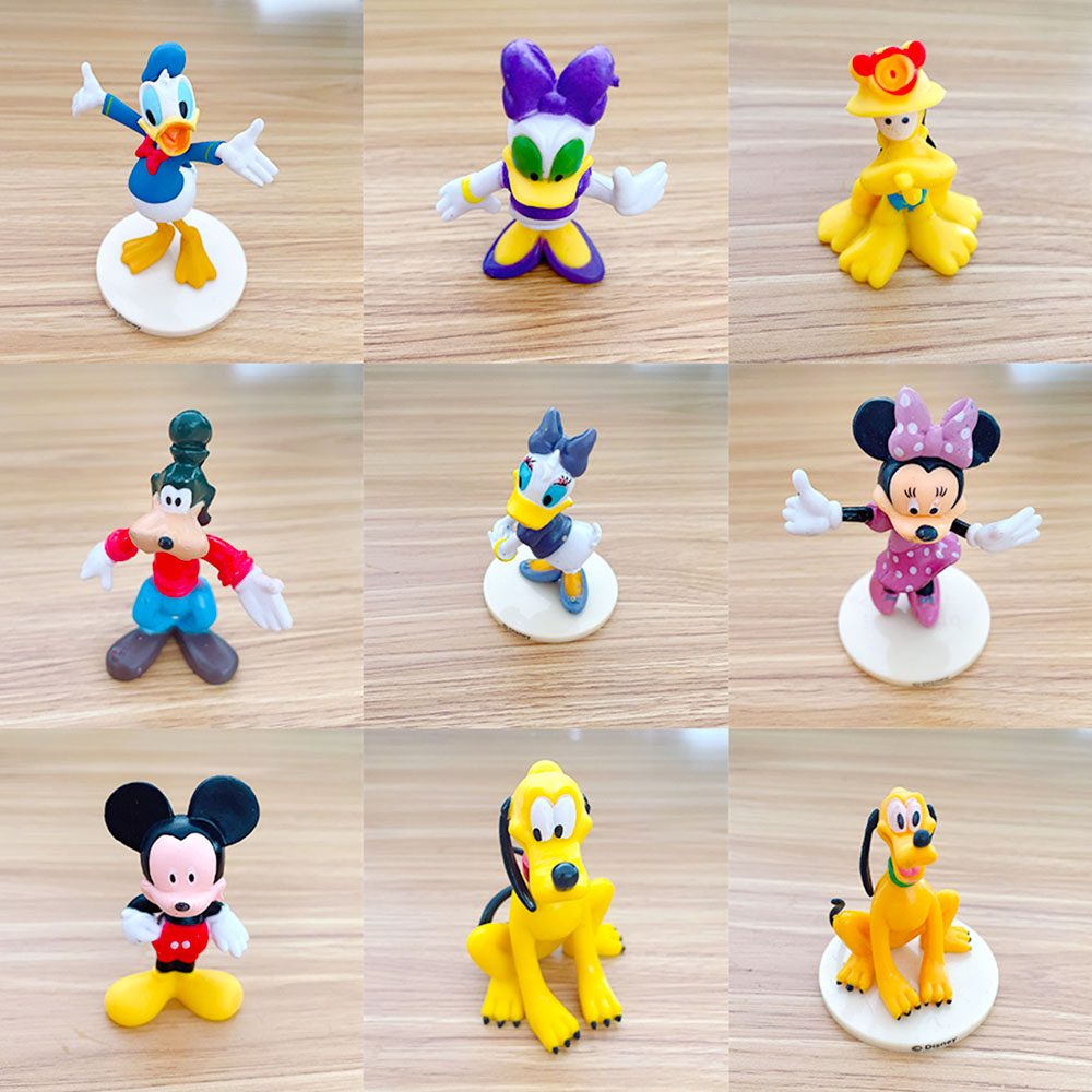 DISNEY Set 9 Mô Hình Chuột Mickey 5-10cm Trang Trí Bánh Kem Sinh Nhật