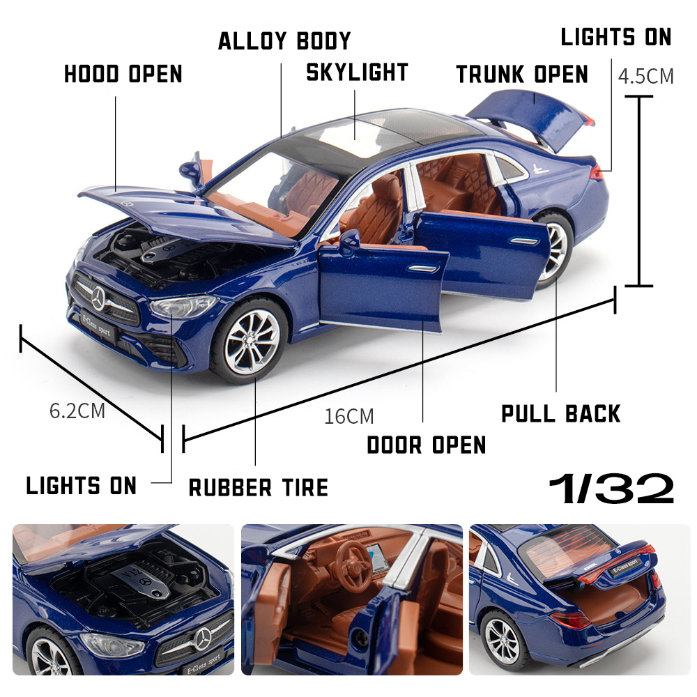 Mô Hình Xe Hơi Benz E300L Tỉ Lệ 1: 32 Bằng Hợp Kim Có Đèn Và Nhạc Độc Đáo Sống Động