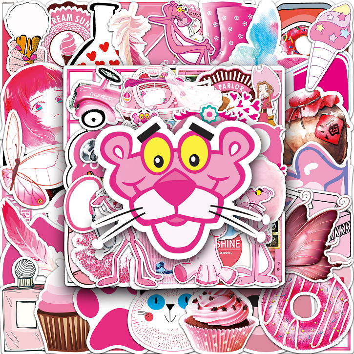 Bộ 50 Miếng Dán Hoạt Hình Chống Thấm Nước Vui Nhộn Trang Trí Xe Hơi / Nhà Cửa