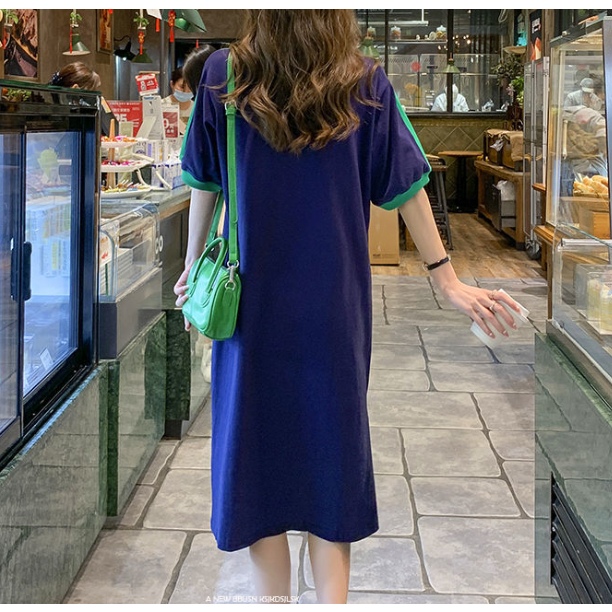 Đầm Thun polo Dáng Dài Phong Cách Hàn Quốc Thời Trang Mùa Hè Xinh Xắn Cho Nữ