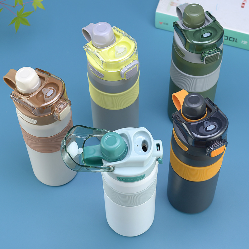 Bình Nước Giữ Nhiệt Bằng Thép Không Gỉ 316 Dung Tích Lớn 600ml / 800ml Có Ống Hút Tiện Dụng