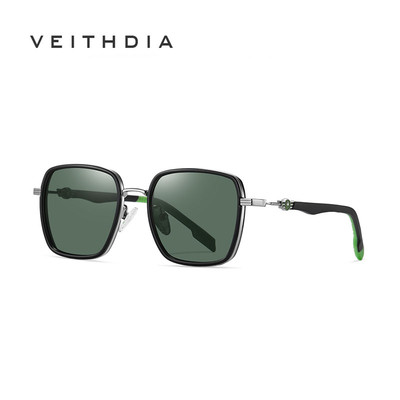 Veithdia Kính Mát Phân Cực Mặt Vuông Gọng Kim Loại TR5128