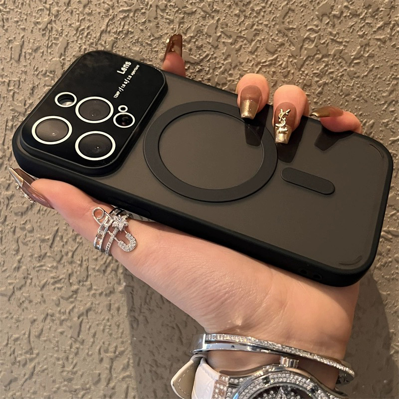 Ốp Điện Thoại acrylic Cứng Mặt Nhám Màu Đen Cho compatible for Iphone 11 12 13 14 pro max