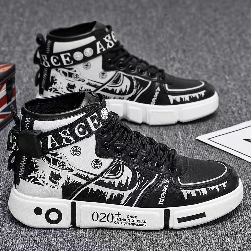 Giày Sneaker Cổ Cao In Hình One Piece Độc Đáo
