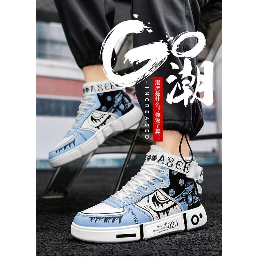 Giày Sneaker Cổ Cao In Hình One Piece Độc Đáo