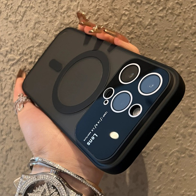 Ốp Điện Thoại acrylic Cứng Mặt Nhám Màu Đen Cho compatible for Iphone 11 12 13 14 pro max