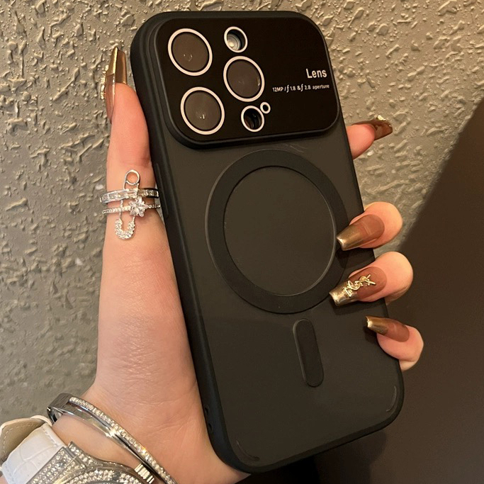 Ốp Điện Thoại acrylic Cứng Mặt Nhám Màu Đen Cho compatible for Iphone 11 12 13 14 pro max