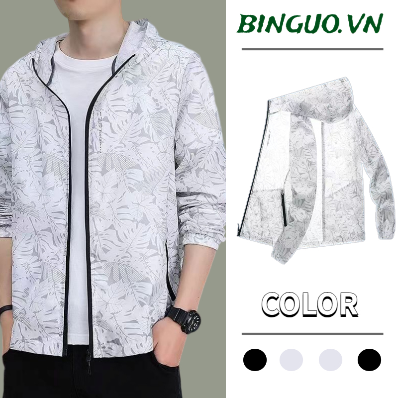 Áo Chống Nắng Nam Nữ Dập Thời Trang Thông hơi Thoáng Mát áo chống nắng uniqlo bigsize Co Giãn Khóa kéo có mũ áo khoác chống nắng nam unisex