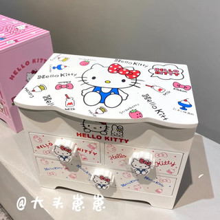 Hộp đựng trang sức để bàn có gương hình hello kitty