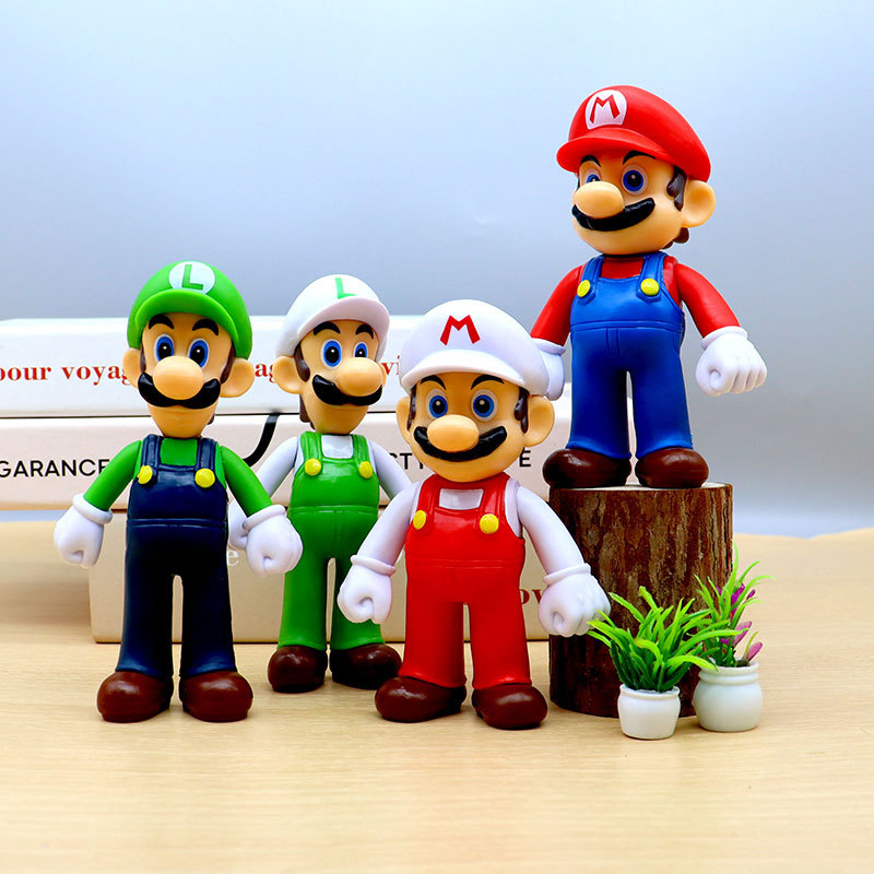 NINTENDO Set 4 / 5 / 6 / 8 Nhân Vật Game Super Mario Bros Mô Hình Nhân Vật Game Mario Luigi Bowser Koopa Yoshi Toad Bằng PVC