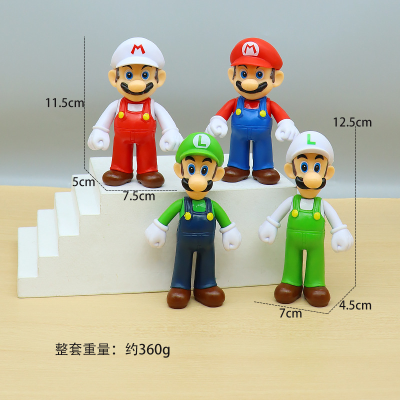 NINTENDO Set 4 / 5 / 6 / 8 Nhân Vật Game Super Mario Bros Mô Hình Nhân Vật Game Mario Luigi Bowser Koopa Yoshi Toad Bằng PVC