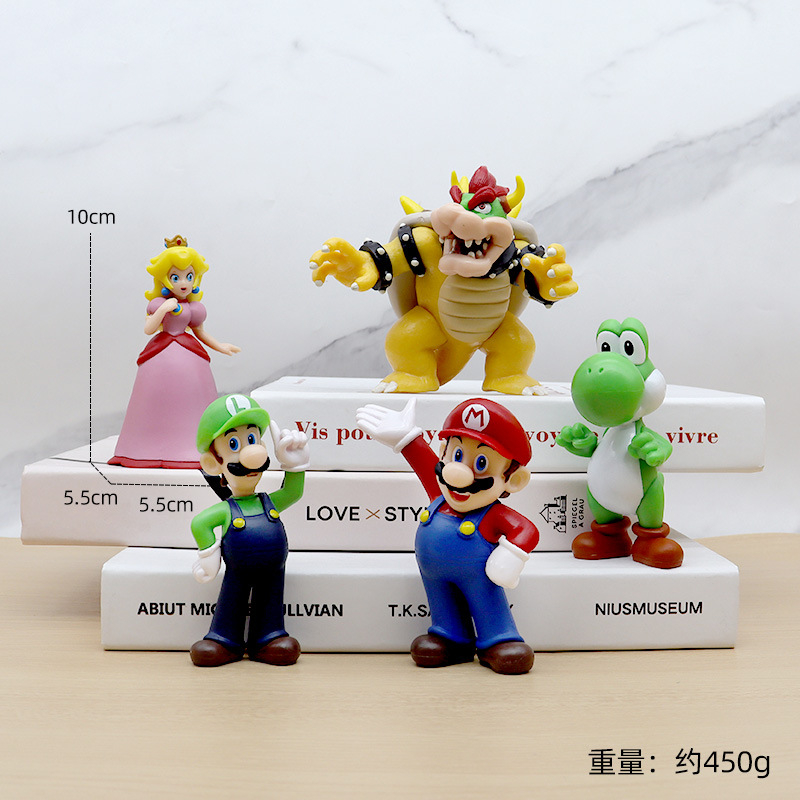 NINTENDO Set 4 / 5 / 6 / 8 Nhân Vật Game Super Mario Bros Mô Hình Nhân Vật Game Mario Luigi Bowser Koopa Yoshi Toad Bằng PVC