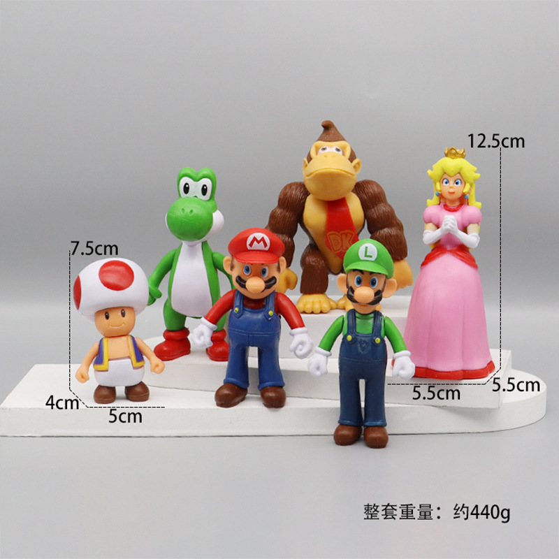 NINTENDO Set 4 / 5 / 6 / 8 Nhân Vật Game Super Mario Bros Mô Hình Nhân Vật Game Mario Luigi Bowser Koopa Yoshi Toad Bằng PVC